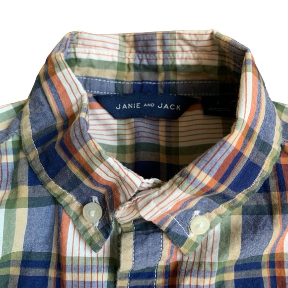 Janie & Jack Fall Plaid Button Down Shirt - Picture 2 of 8